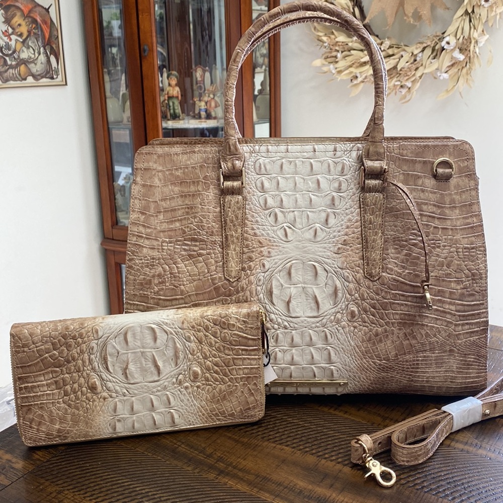 NWT BRAHMIN LARGE FINLEY CARRYALL AND SKYLER WALLET. “RARE”